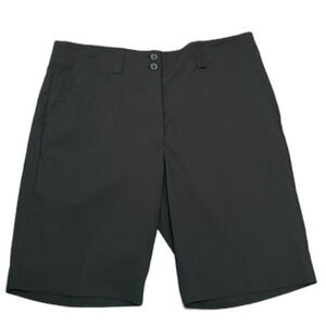 Nike Women's Dri-Fit Flat Front Golf Shorts Black Bermuda Sports Prep Size 10